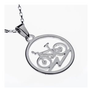 Necklace Bike Round Silver